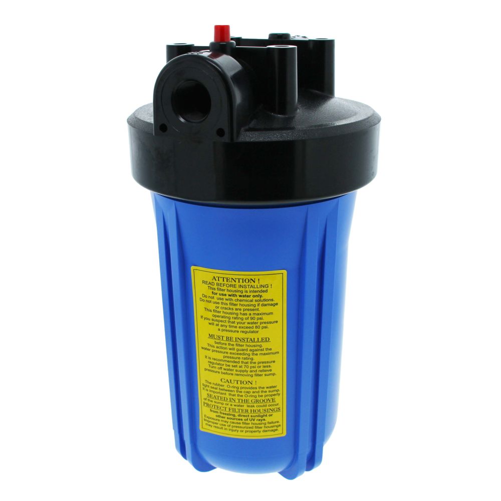 Neo-Pure, 10" Neo-Pure Filter Housing Blue Sump/Black Cap 1" w/ Pressure Relief