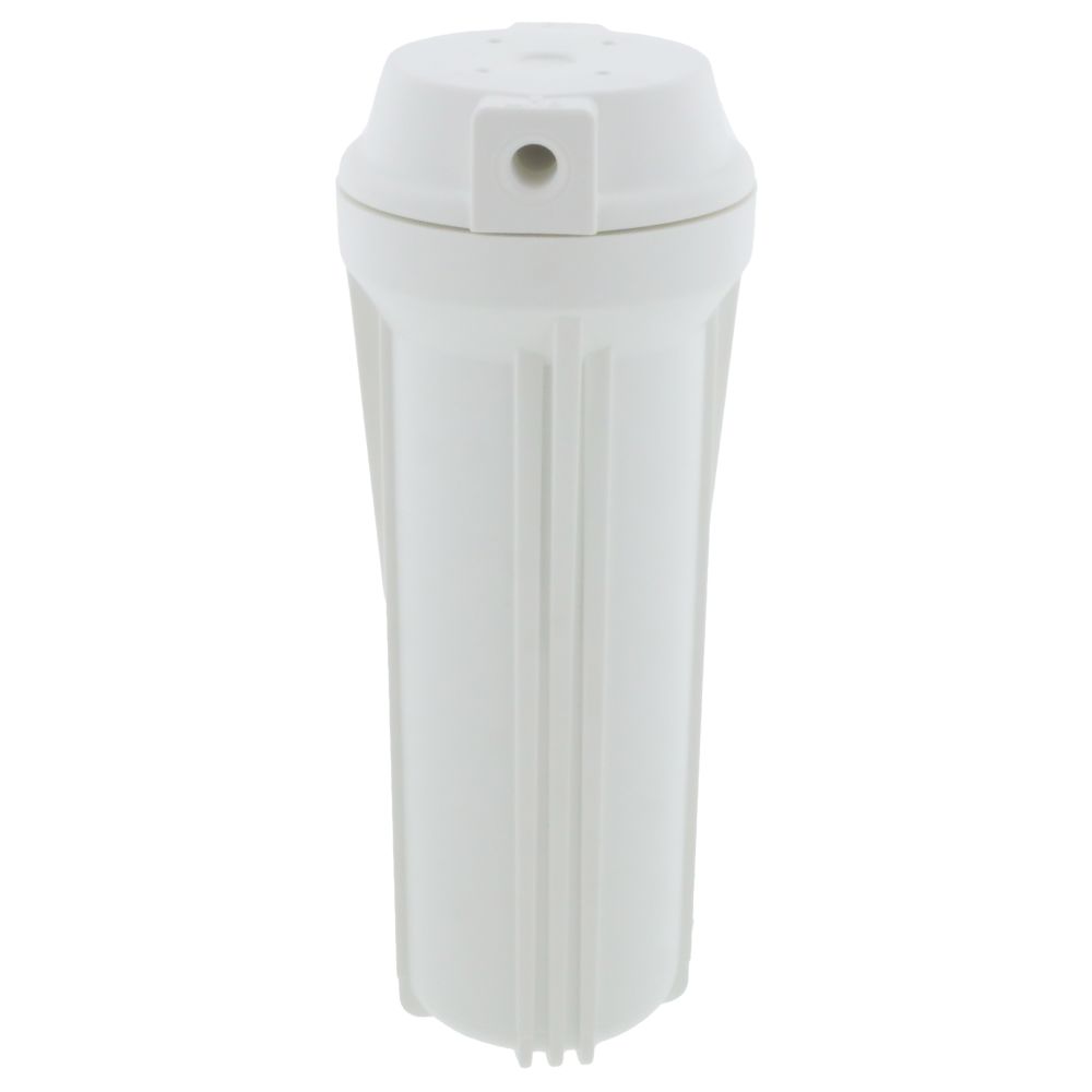 Hydronix, 10" Slim Line Filter Housing White Sump/White Flat Cap 1/4" No PR - 1/4" FPT