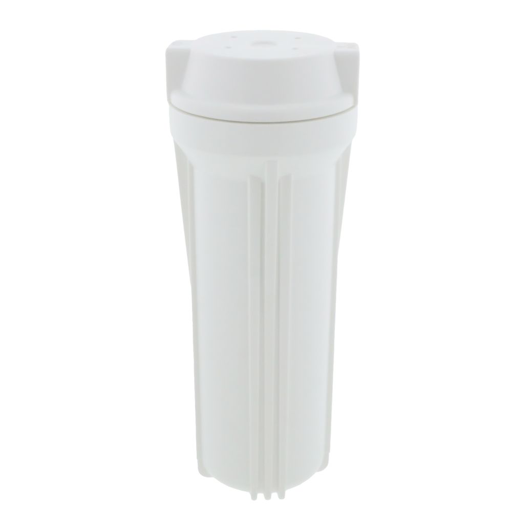 Hydronix, 10" Slim Line Filter Housing White Sump/White Flat Cap 1/4" No PR - 1/4" FPT