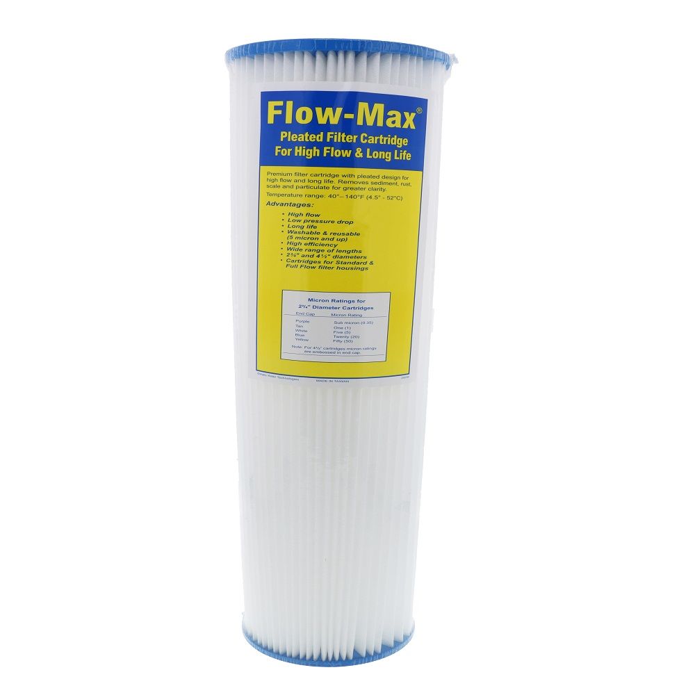 Watts, 10" × 4-1/2" BB Flow-Max Pleated - 1 Mic Filter