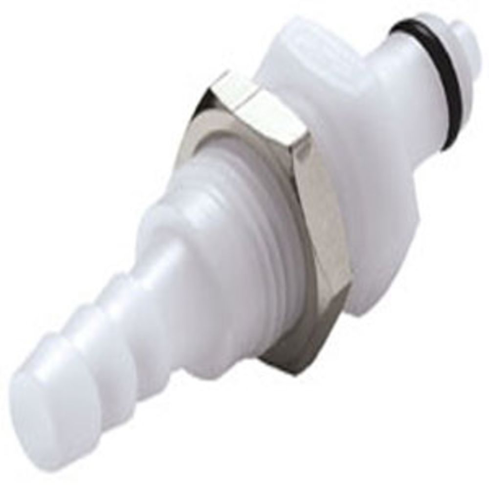 Colder Products, 14200 NSF Non-Valved Panel Mount Hose Barb Coupling Insert 1/8 ID Barb