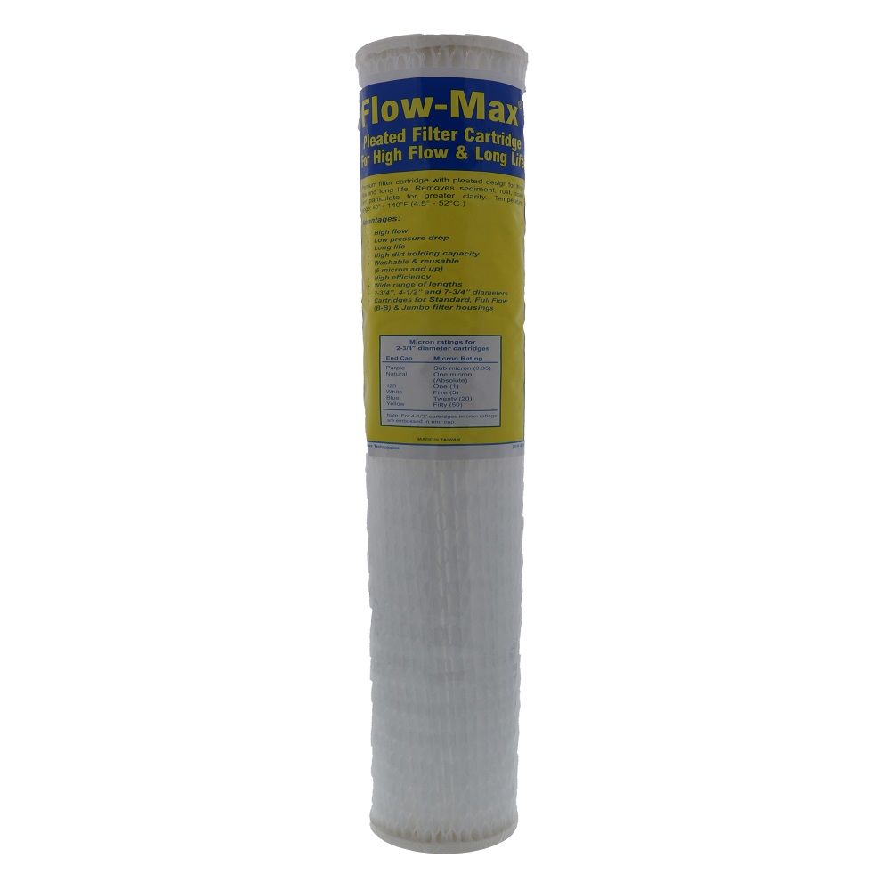 Watts, 19-1/2" x 2-3/4" Flow-Max Pleated Poly - 5 mic