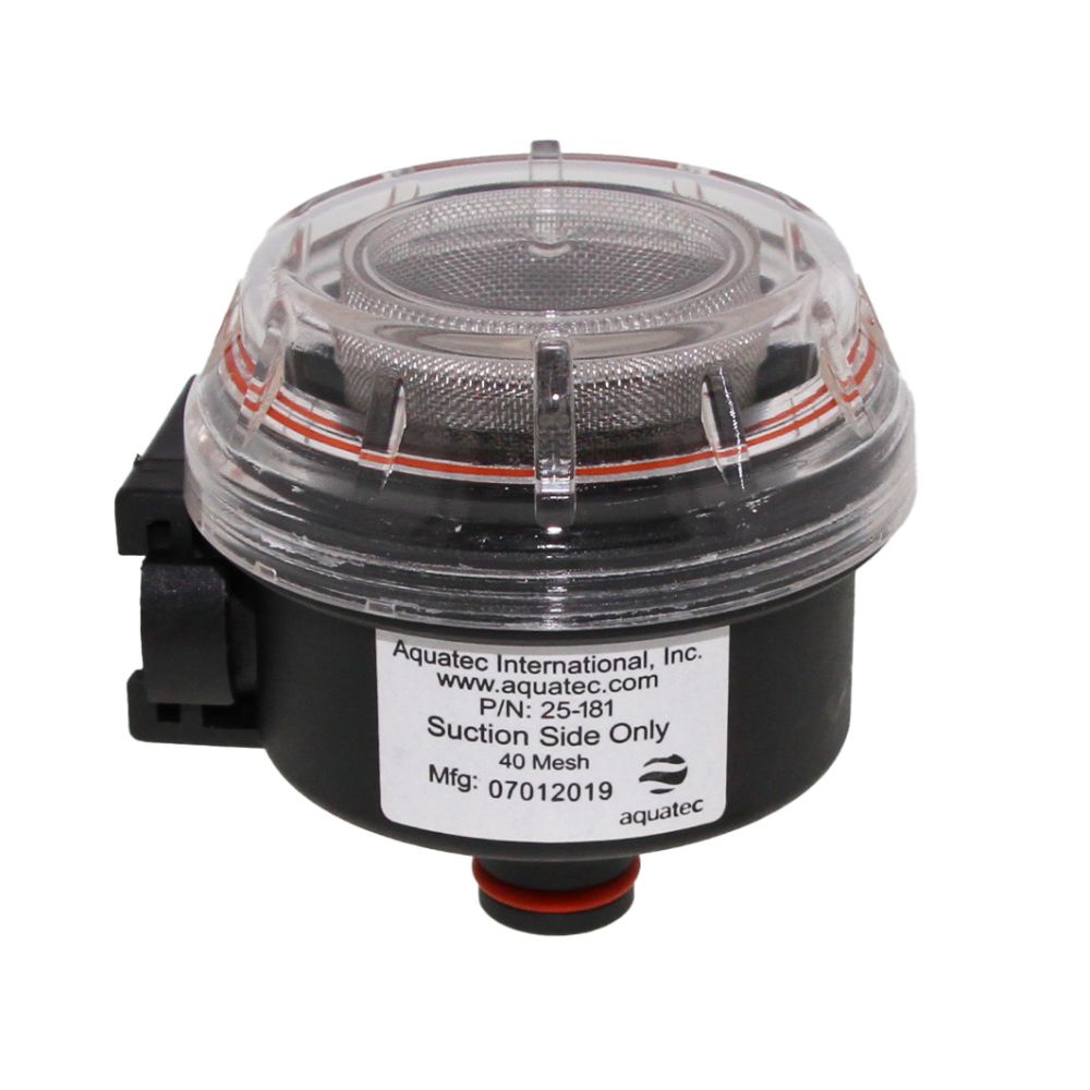 Aquatec, Aquatec 25-181 Pump Protector Strainer 40 Mesh Pump Filter SS 3/4" QA Male x 3/4" QA Female for 550 Series Pumps