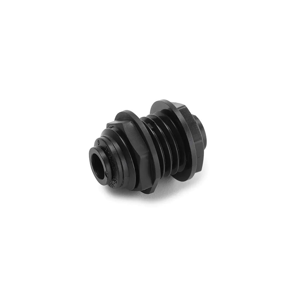 Parker, Black Kynar PVDF Bulkhead Union - 1/4 x 1/4