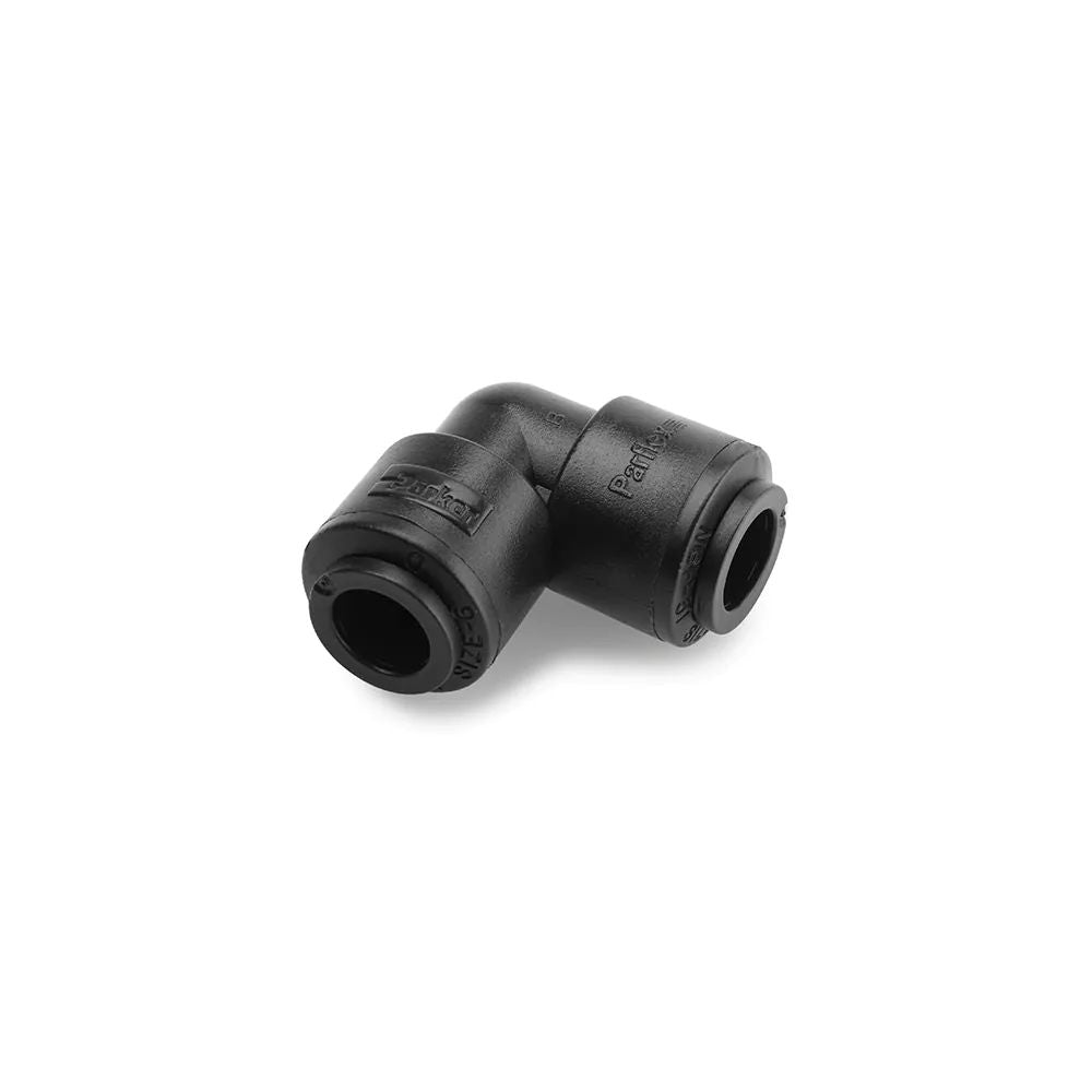 Parker, Black Kynar PVDF Elbow Union - 3/8 x 1/4